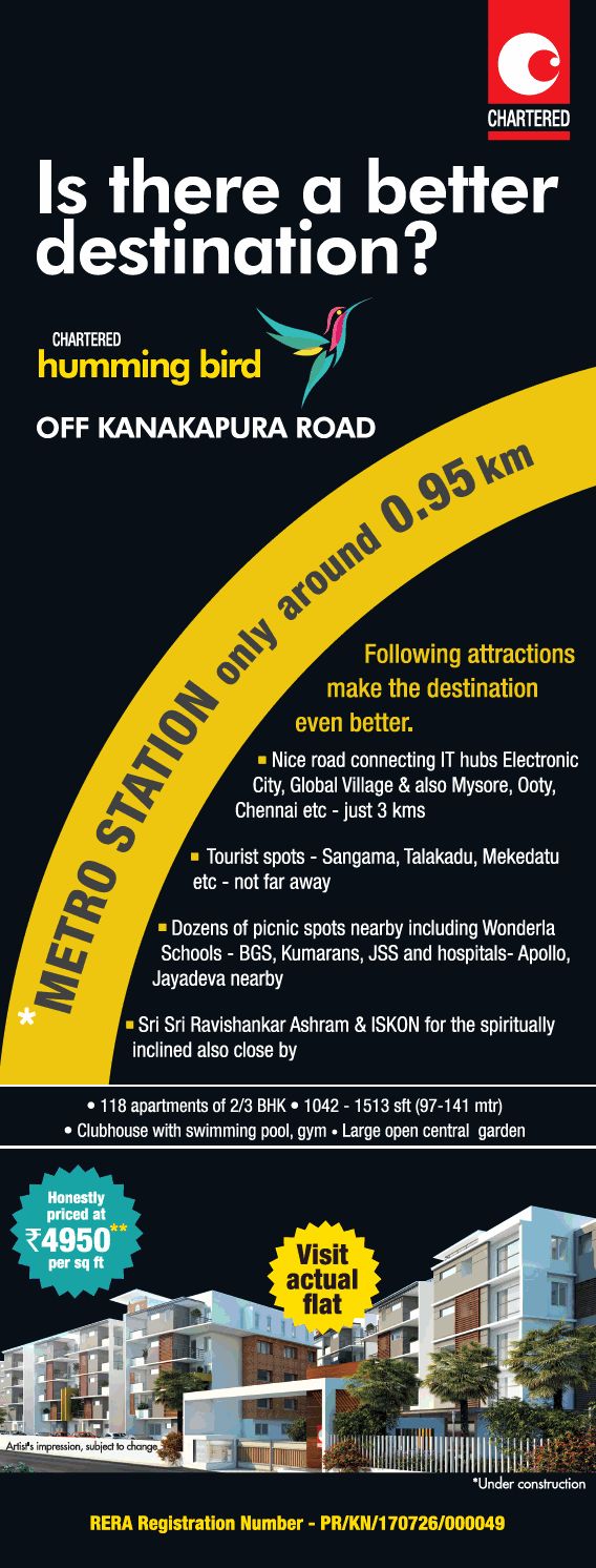 There is no better living destination than Chartered Hummingbird in Bangalore